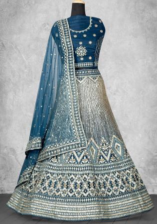 Picture of Beautiful Net Midnight Blue Lehenga Choli