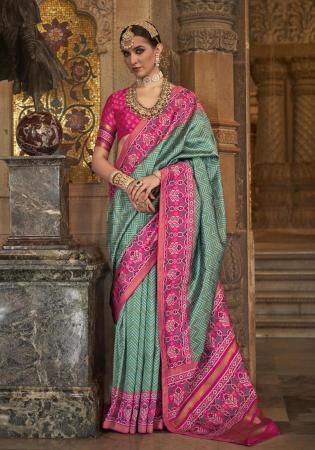 Picture of Classy Silk Dark Sea Green Saree