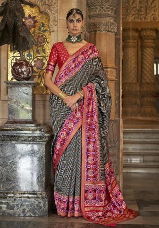 Picture of Excellent Silk Black Saree