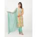 Picture of Cotton Dark Sea Green & Khaki Readymade Salwar Kameez