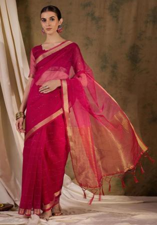 Picture of Beauteous Silk & Organza Light Coral Saree