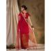 Picture of Charming Silk & Organza Dark Red Saree