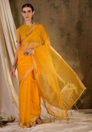 Picture of Splendid Silk & Organza Sandy Brown Saree