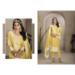 Picture of Wonderful Organza Khaki Straight Cut Salwar Kameez