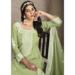 Picture of Organza Dark Khaki Straight Cut Salwar Kameez