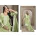 Picture of Organza Dark Khaki Straight Cut Salwar Kameez