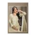 Picture of Grand Organza Beige Straight Cut Salwar Kameez