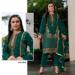 Picture of Georgette Dark Green Straight Cut Salwar Kameez