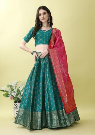 Picture of Graceful Silk Teal Lehenga Choli