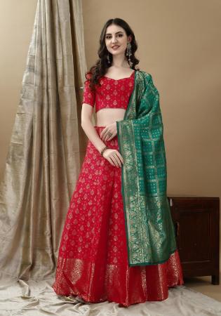 Picture of Delightful Silk Crimson Lehenga Choli