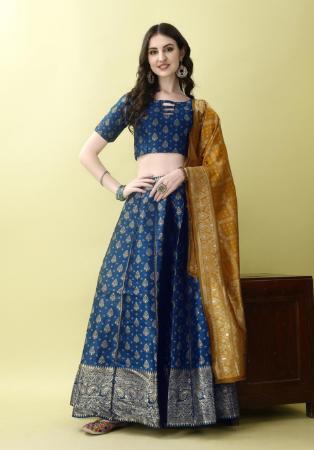 Picture of Beauteous Silk Teal Lehenga Choli