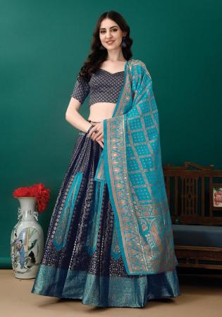 Picture of Good Looking Silk Dark Slate Grey Lehenga Choli