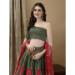 Picture of Resplendent Silk Dark Olive Green Lehenga Choli