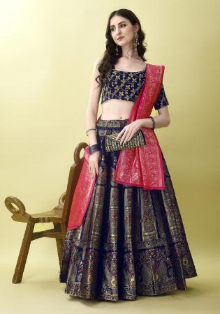 Picture of Shapely Silk Midnight Blue Lehenga Choli