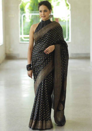 Picture of Fascinating Silk Black Saree