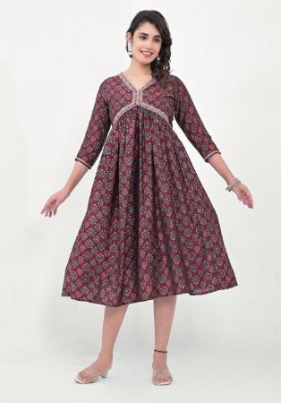 Picture of Pleasing Silk Light Slate Grey Kurtis & Tunic