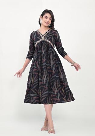 Picture of Enticing Silk Dark Slate Grey Kurtis & Tunic