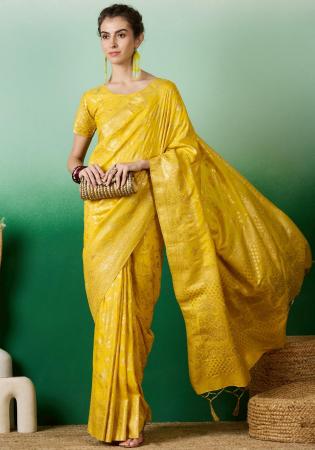 Picture of Delightful Cotton Golden Rod Saree