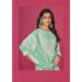 Picture of Organza Dark Sea Green Straight Cut Salwar Kameez