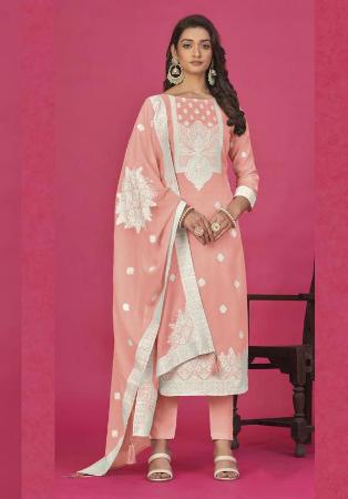 Picture of Fine Organza Wheat Straight Cut Salwar Kameez