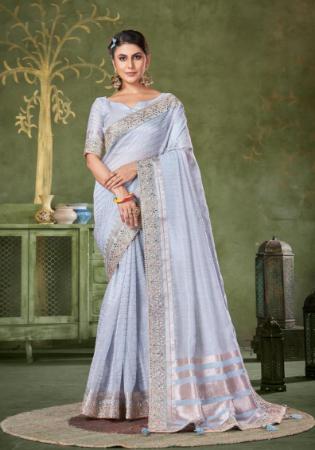 Picture of Resplendent Silk Light Steel Blue Saree