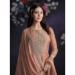 Picture of Organza Burly Wood Straight Cut Salwar Kameez