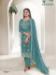 Picture of Silk & Organza Cadet Blue Straight Cut Salwar Kameez