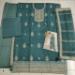 Picture of Silk & Organza Cadet Blue Straight Cut Salwar Kameez