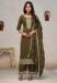 Picture of Silk Dark Olive Green Straight Cut Salwar Kameez