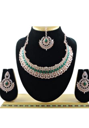 Picture of Fascinating Chiffon Sea Green Necklace Set