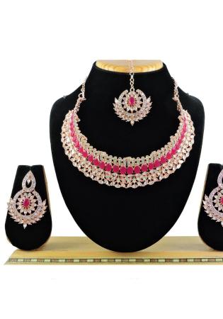 Picture of Magnificent Chiffon Rosy Brown Necklace Set