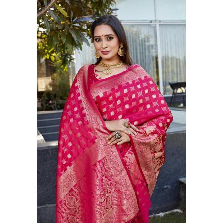 Picture of Resplendent Satin & Silk Light Pink Saree