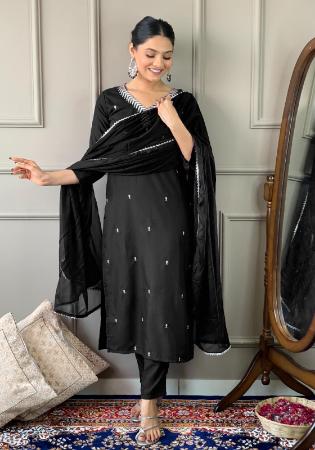 Picture of Beauteous Rayon Black Readymade Salwar Kameez