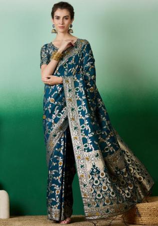 Picture of Delightful Cotton Dark Slate Grey Saree