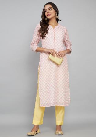 Picture of Superb Linen Light Pink Kurtis & Tunic