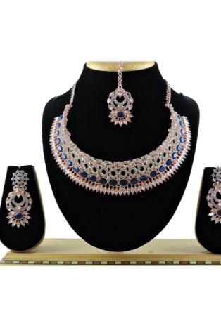 Picture of Exquisite Navy Blue Necklace Set