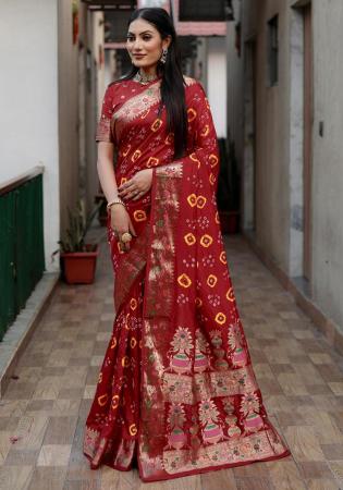 Picture of Bewitching Silk Maroon Saree