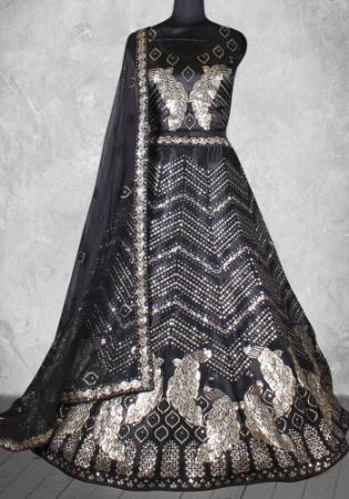 Picture of Well Formed Net Black Lehenga Choli