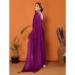 Picture of Resplendent Chiffon & Silk Purple Saree