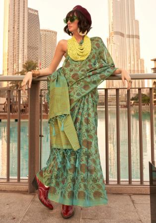 Picture of Fine Silk Sea Green Saree