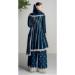 Picture of Excellent Chiffon Navy Blue Straight Cut Salwar Kameez