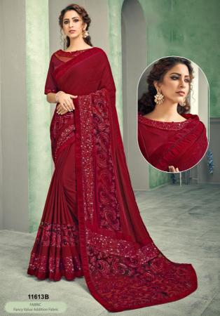 Picture of Good Looking Georgette & Silk Maroon Saree