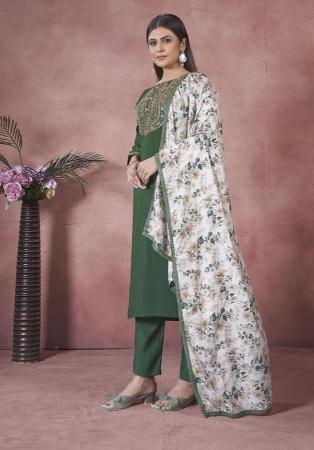 Picture of Delightful Silk Sea Green Readymade Salwar Kameez