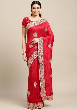 Picture of Beauteous Silk Crimson Saree