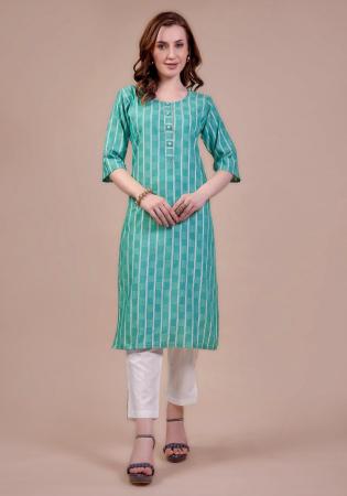 Picture of Good Looking Cotton Steel Blue Kurtis & Tunic