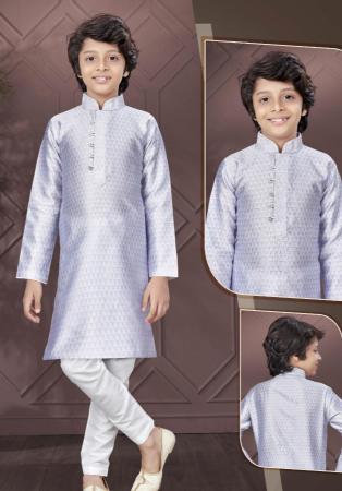 Picture of Beautiful Silk Light Steel Blue Kurtas