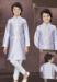 Picture of Beautiful Silk Light Steel Blue Kurtas