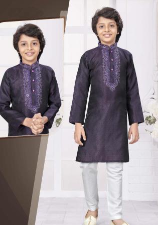 Picture of Fine Silk Dark Slate Grey Kurtas