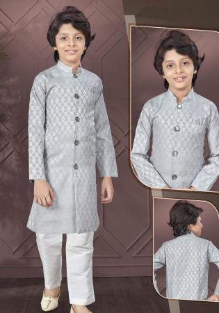 Picture of Nice Silk Light Slate Grey Kurtas