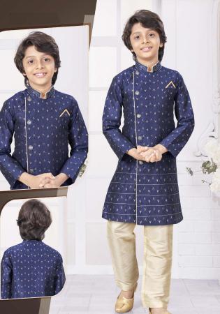 Picture of Wonderful Silk Dark Slate Blue Kurtas